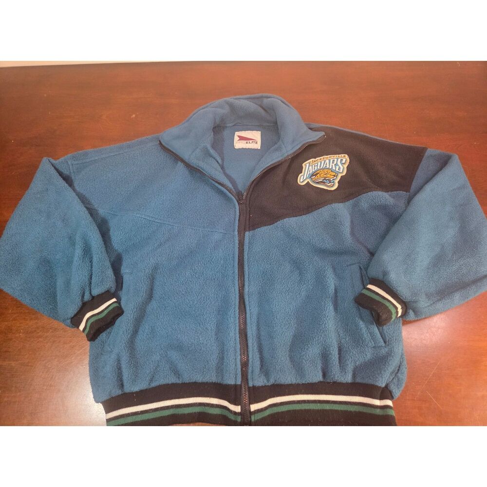 Vintage Pro Elite Fleece Jacket Teal Black Full Zip Mens Size L